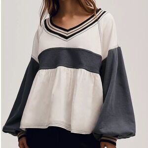 Anthropologie Pilcro Knit Reworked Long-Sleeve Babydoll Top - Medium